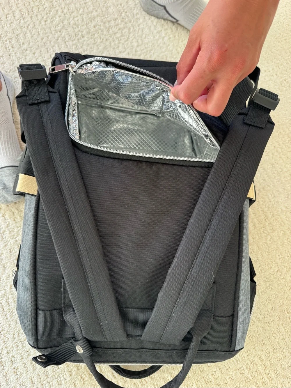 Stylish Black & Gray Men's Backpack - Modern Everyday Bag